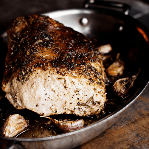 Chef's Table: Fennel and Rosemary Crusted Pork Roast with Roasted Garlic and Delicata Squash