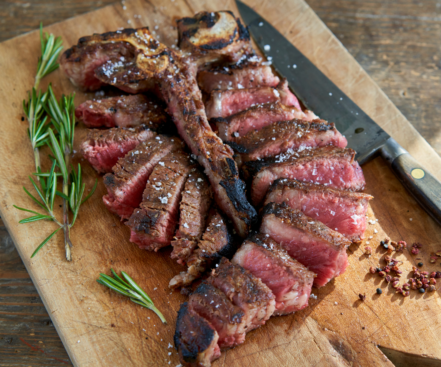 Chopped Steak on cutting board
