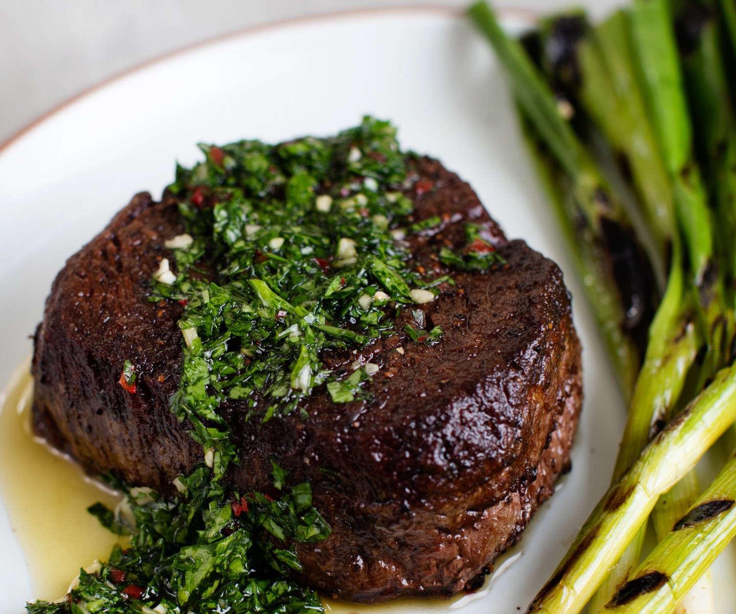 Cooked Filet with green onions