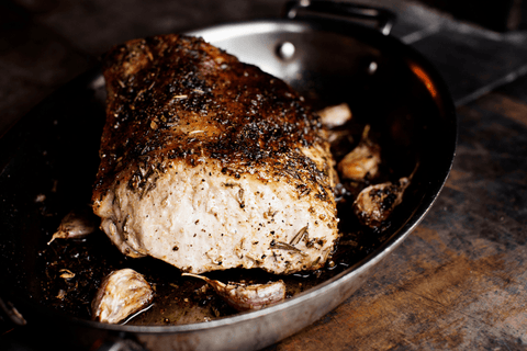 Chef's Table: Fennel and Rosemary Crusted Pork Roast with Roasted Garlic and Delicata Squash