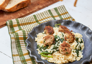 Italian Wedding Risotto with Turkey Meatballs