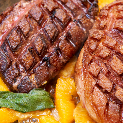 Pan-Seared Duck Breast w/ Orange and Sage