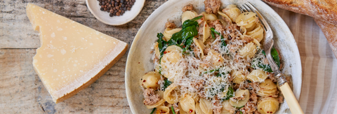 Orecchiette Pasta with Ground Veal and Spinach
