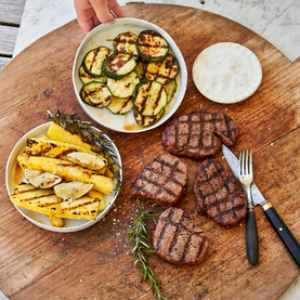 Tenderloin steaks with pineapple 