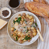 Pasta with ground veal and parmesan cheese 