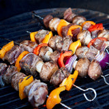 Lamb Kebobs on Grill with veggies
