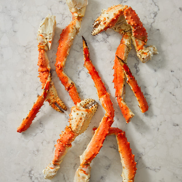 XL King Crab Legs on marble counter top