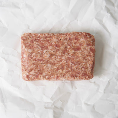 Ground Mulay Breakfast Sausage on butcher paper