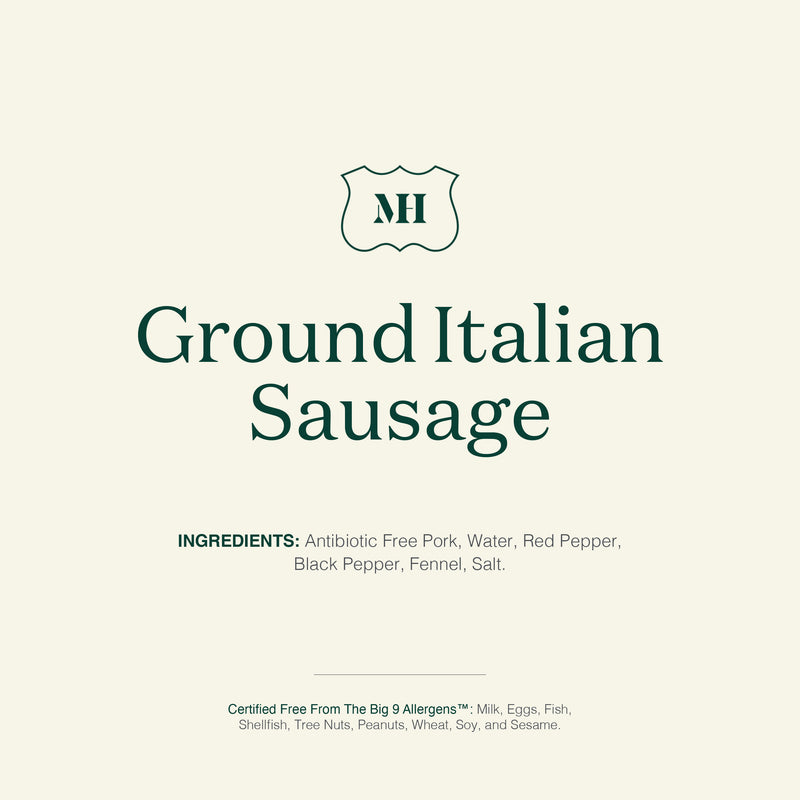 Ingredient Label for Ground Italian Sausage