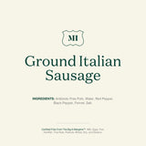 Ingredient Label for Ground Italian Sausage