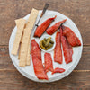 Smoked Sockeye Salmon Candy Strips with Crackers and pickles - Market House