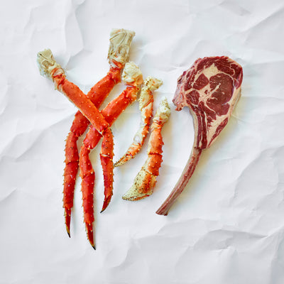 Tomahawk Steak and Red King Crab Legs